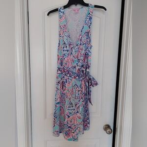 Lily Pulitzer Bellina Wrap Dress, Shell Me About It, 97172 Size Medium